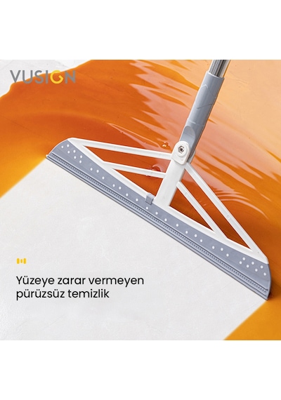 Vusıgn Sihirli Süpürge Silikon Başlıklı Çok Amaçlı Temizlik Çekçeği 34,5x90,5 Cm Ahşap Rengi