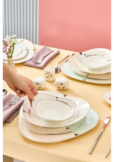 Karaca  Fine Pearl Extra Abraca 62 Parça 12 Kişilik Yemek Takımı Gold