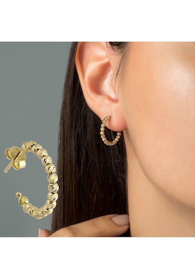 Sembol Gold Altın Halka Küpe Dorikalı 14k Gold Çok Renkli