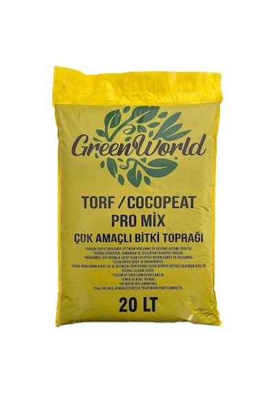 Green World 20 Litre Ithal Çok Amaçlı Bitki Toprağı Torf Cocopeat Ponza Taşı - Kokopit Özel Karışım Saksı Ha 0,250