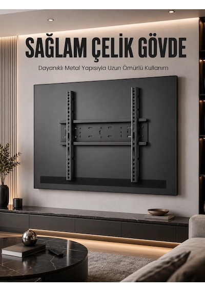 Mey İthalat Büyük Ekran Tv Duvar Askısı 50-95 İnç Dayanıklı Sabit Askı Aparatı Kolay Kurulum