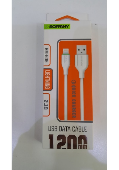 Soffany HM-505 2.1A Lightning Hızlı Şarj Data Kablosu 1.2 M