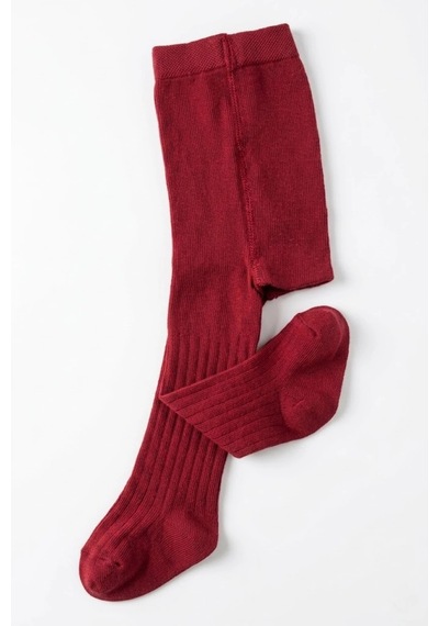 Cocole Socks Kız Bebek Külotlu Çorabı Pamuklu Kırmızı Derby Çizgili 0-24 Ay
