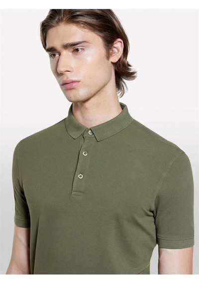 Sisley %100 Pamuk Regular Fit Polo T-shirt Erkek Yeşil Polo - 325p3089s300t