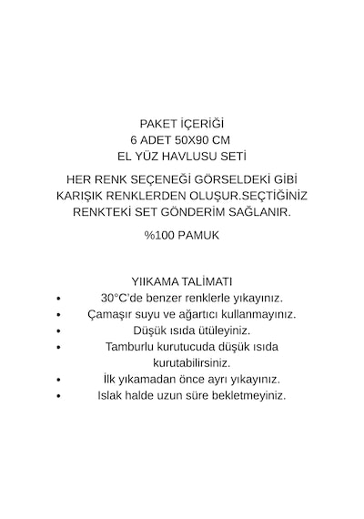 6 Lı Softtouch El Yüz Banyo Havlusu Seti %100 Pamuklu 50x90 Cm Mor