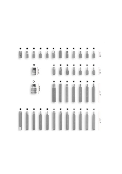 40 Parça Otomotiv Bit Seti 10 Mm Crv Çelik Power Bitler Ve Lokma Adaptörleri İle Saklama Kutusu