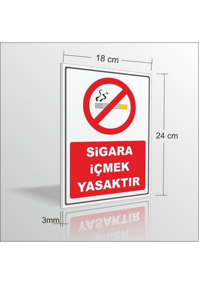 Sigara Içmek Yasaktır Içilmez Uyarı Ve Ikaz Levhası 18X24Cm 3Mm