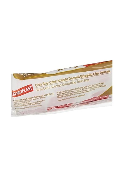 Çilek Kokulu Ekstra Güçlü Büzgülü Orta Boy 15'li Çöp Torbası 55 X 60 Cm 2li Paket