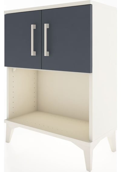 Arges Komodin 2 Raflı Tek Çekmeceli 2 Kapaklı 60x30x80 Aytaşı-antrasit Aytası