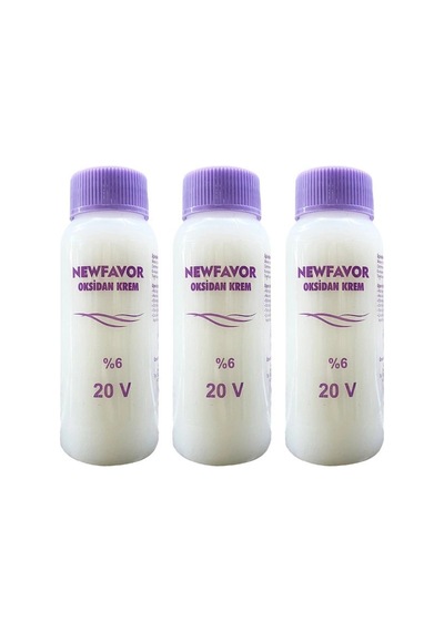 Hubrendy Tedarik 3 Adet Oksidan Krem Saç Boya Sıvısı 6'lık 20 Volüme 60 Ml