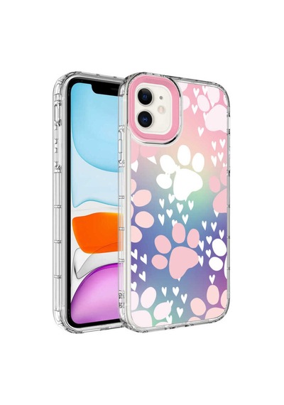 Apple Uyumlu iPhone 12 Kamera Korumalı Renkli Desenli Sert Silikon Frm Korn Kılıf-no7