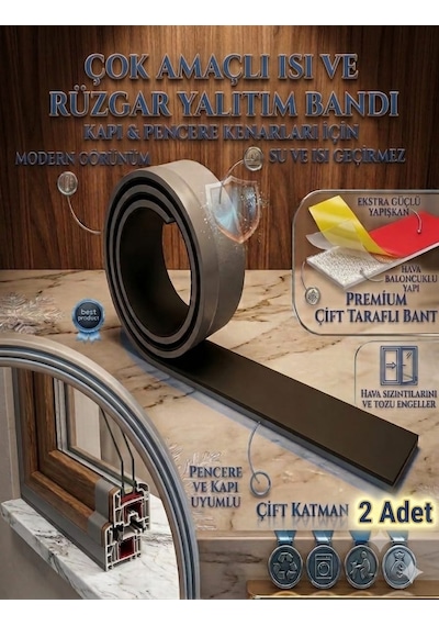2 Adet Siyah Kapı Altı Rüzgar Önleyici Boşluk Kapatma Böcek Ses Isı Yalıtımı Kapı Pencere İzolasyon 1