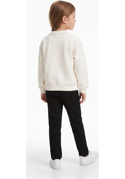 Toontoy Kids Toontoy Kız Çocuk Baskılı Karyoka Dikişli Sweatshirt Ekru