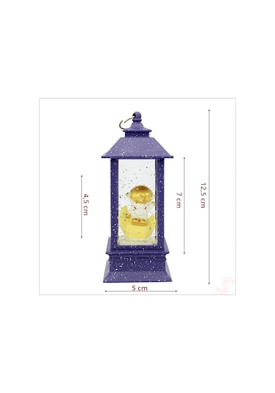 Uçuşan Simli,12,5cm X 5cm Led Işıklı Astronot Fener Küre - B
