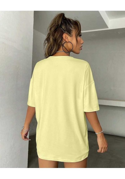 Noıssey Sarı Baskılı Oversize Kadın