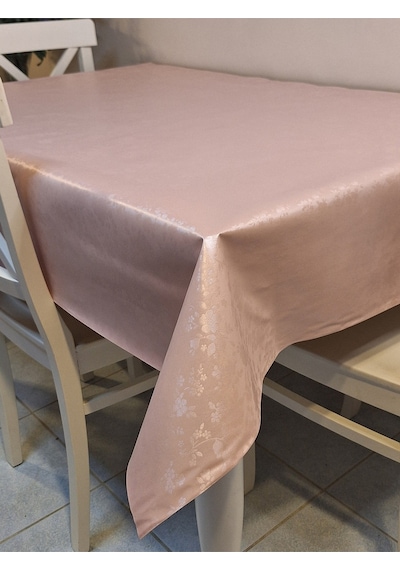 Elyaflı Pvc Muşamba - Desenli Silinebilir Masa Örtüsü Pembe Pembe