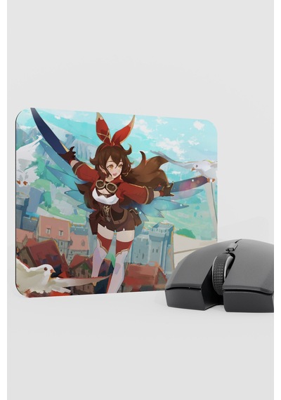 Amber Genshin Impact Anime Gacha V4 - 22x18 Gaming Mouse Pad Fare Altlığı