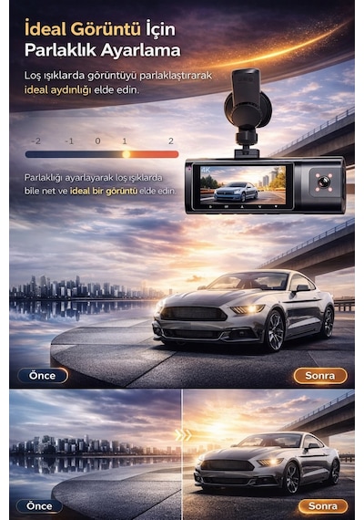 K17 4k Araç Kamerası Ön-arka Çift Lens Wifi Gps Dash Cam Gece Net Kayıt Araç İçi Güvenlik Kamerası