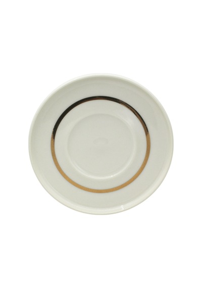 Üçlü Gold Çizgili 6 Kişilik Porselen Kahve Fincan Takımı Gold
