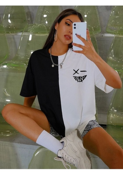 Sırt Baskılı Tasarım Tshirt Siyah