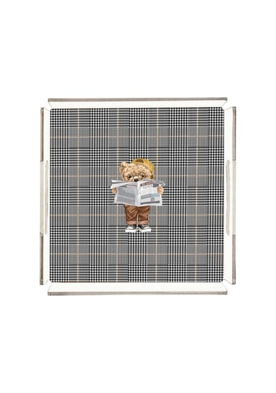 Gazeteci Teddy Pleksi Tepsi - 25x25cm
