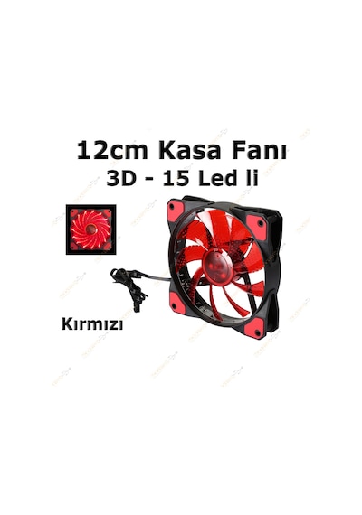 12Cm Soğutucu Kasa Fanı 15 Ledli Performans Kasa Fanı 12 Cm