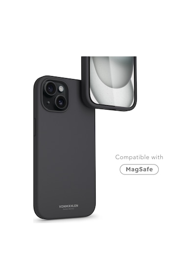 Vonmahlen Apple Uyumlu iPhone 15 Plus Magsafe Silikon Kılıf Lacivert