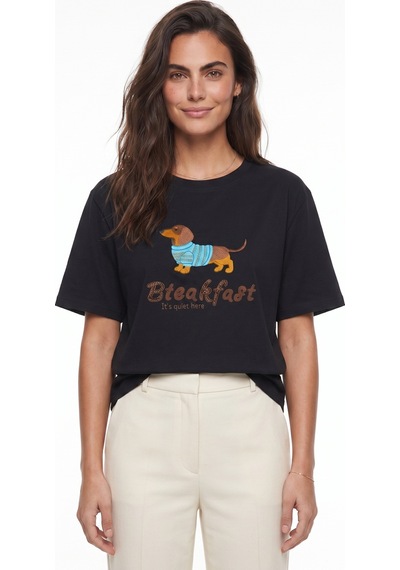 Onloox Kadın Siyah Siyah Pamuklu Bisiklet Yaka Oversize Kısa Kollu Nakış Ve Boncuk İşlemeli T-shirt Onloox Kadın Siyah Siyah Pamuklu Bisiklet Yaka Oversize Kısa Kollu Nakış Ve Boncuk İşlemeli T-shirt