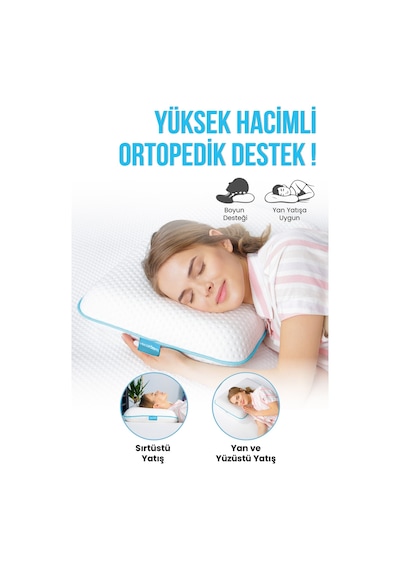 Viscofoam Lüks Hava Kanallı Ortopedik Yastık Visco Yastık 60x40x11cm