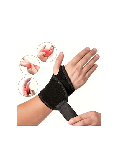 Başparmak Destekli Ayarlanabilir Bilek Bandajı - El Bilek Ateli Siyah Bandaj Fitness Spor2 Adet