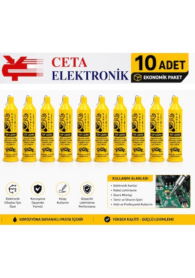 Kurtel Tüp Lehim 60/40 1,2 Mm - 60 Kalay 40 Kurşun 1.2 Mm Pastalı Tüp Lehim 25 Gram - 10 Adet