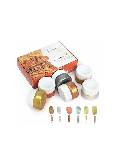 St. Petersburg Sonnet Guaj Boya Seti 6 Renk X 20 Ml. Metalik Renk