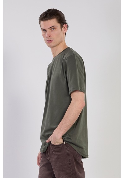 Barrels And Oıl Erkek Oval Kesim T-shirt - Haki Haki