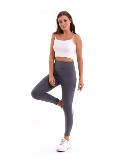 Self Clothing Kadın Koyu Gri Yüksek Bel Fitilli Dayanıklı Örme Kumaş Toparlayıc (549517526)
