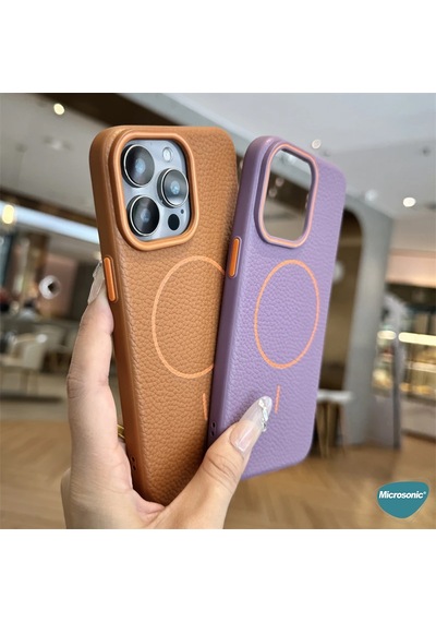 Microsonic Samsung Galaxy Uyumlu S24 Kılıf Magleather Pro Gri -