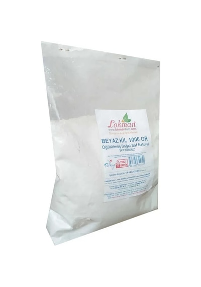 Beyaz Kil Öğütülmüş Doğal Saf Naturel 1000 Gr Paket