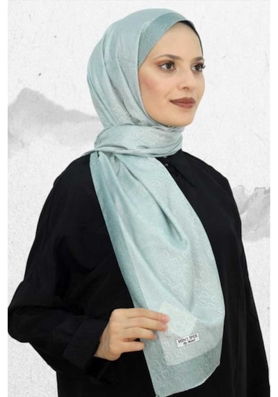 Premium Lux Original Monogram Şal İpek Vual, Yüksek Kalite, Hafif, Rahat, Şık, Tesettür, Shawl Mint Yeşili