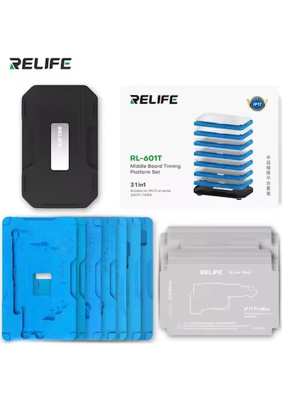 Relife Rl-601t 31'i 1 Arada Orta Katman Kalay Dikme Bga Reballing Platform Seti Apple Uyumlu iPhone X 17 Pro Max