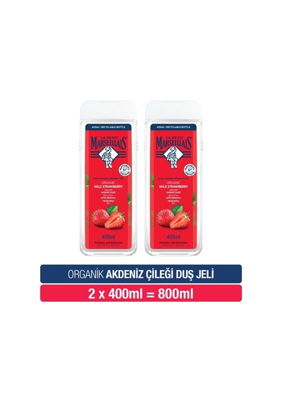 Le Petit Marseillais Duş Jeli Akdeniz Çileği 2x400 Ml Nemlendirici Bitkisel Ph Dengeli Formül Diğer