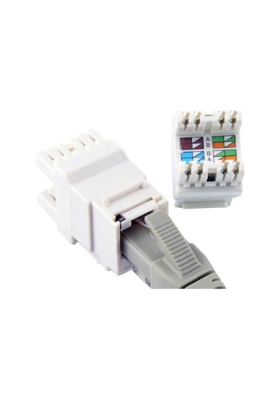 10 Adet - Rj45 Cat6 Utp 180 Derece Keystone Jack