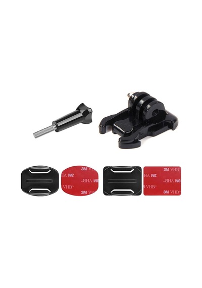 Gplus Bs06kyvh 6 Parça Oval Eğimli Zemin Ve Flat Düz Yüzey Vidalı Hızlı Tak Aksiyon Kamera Uyumlu 3m Yapışkanlı Motor Kask Bağlantı Base Seti Siyah