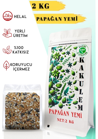 Kakulem Sertifikalı Premium Sultan Cennet Papağan Yemi 2 Kg
