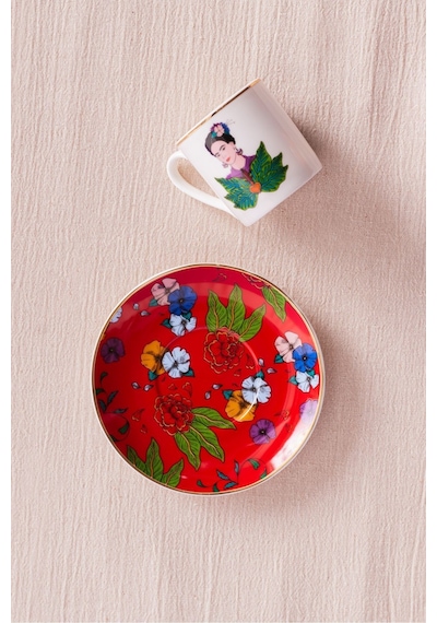 Karaca  Frida Kahve Fincanı Ve Tabağı Kırmızı 90 Ml