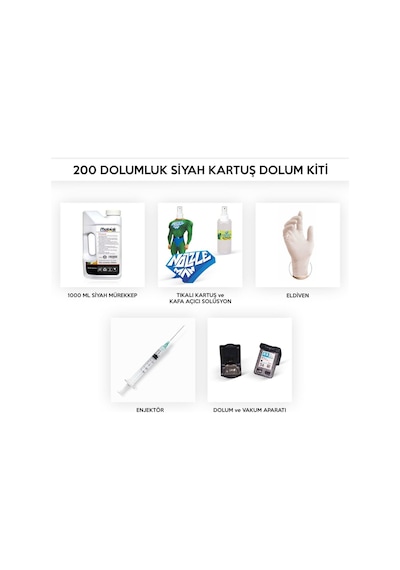 Hp Deskjet 920c / 920cvr / 920cxi 200 Dolumluk Siyah Kartuş Dolum Seti Bk8681986573065 Photoink