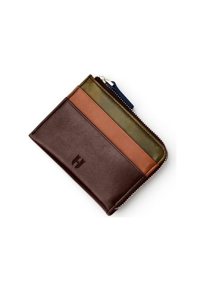 Helmbrook London Seward Erkek Kahve Plus Color Deri Cep Tasarım Fermuar Kapamalı Rfid Korumalı Kartlık Kahverengi