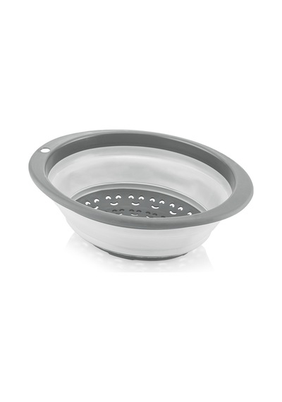 Qlux İdeas Katlanır Süzgeç Bpa İçermez Ev Ofis Kamp Karavan Katlanır Oval Süzgeç L-00570 Gri Plastik Diğer