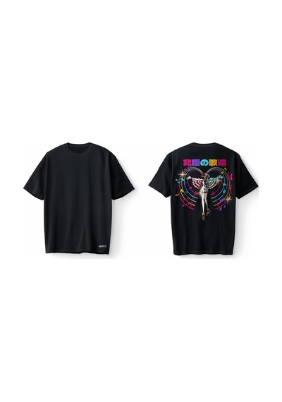 Bumeta Ultimate Idol Anime Music Oversize Unisex Tişört T-shirt Siyah