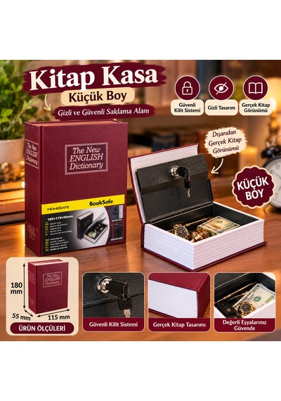 Küçük Boy Kitap Görünümlü Gizli Kasa
