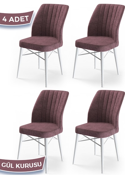 Canisa Concept Canisa Flex Serisi Gürgen Ayaklı 1.sınıf Sandalye , 4 Adet , Gülkurusu , Ayaklar Beyaz Sandalyeler Gülkurusu Ayaklar Beyaz