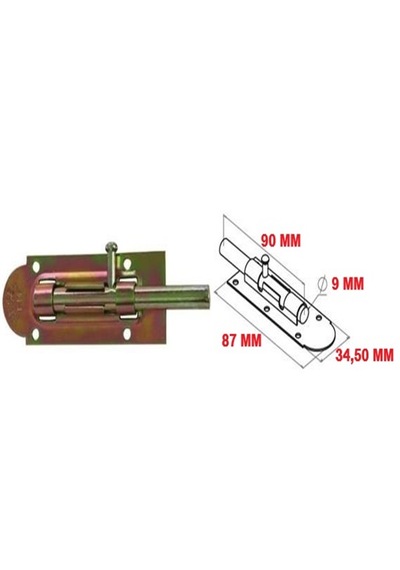 Metal Mavzer Sürgü / Kapı Pencere Dolap Emniyet Kilidi No:6